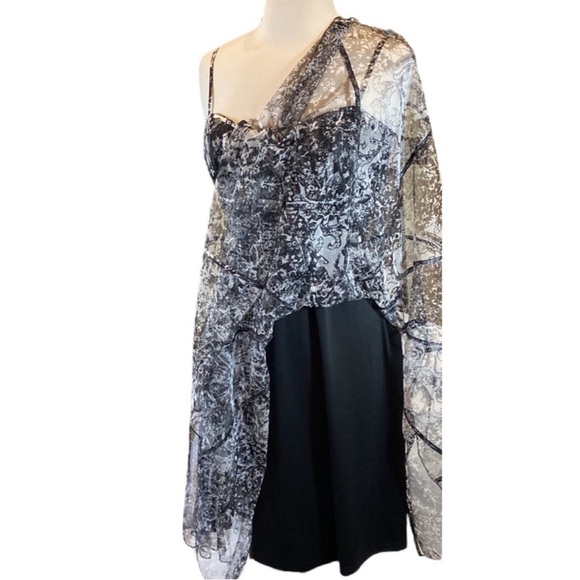 JS Collections Fit and Flare Net Overlay Dress - Picture 6 of 10